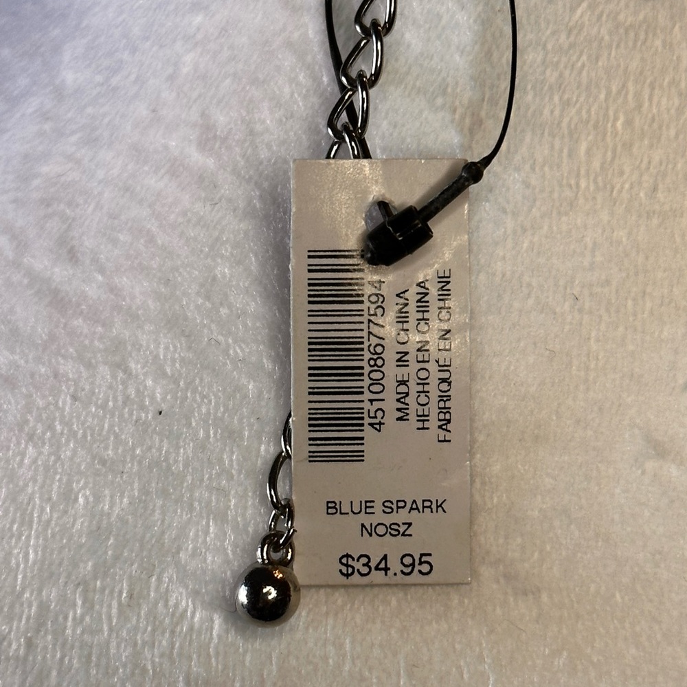 Chino’s Blue and Black Silver Long Adjustable Necklace 20” NWT - Picture 5 of 6